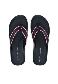 TOMMY HILFIGER - Tommy Hilfiger Japonki Comfort Hilfiger Beach Sandal FM0FM05510 Granatowy. Kolor: niebieski. Materiał: materiał #1