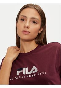 Fila T-Shirt Unisex Bedburg FAU0147 Bordowy Regular Fit. Kolor: czerwony. Materiał: bawełna #4