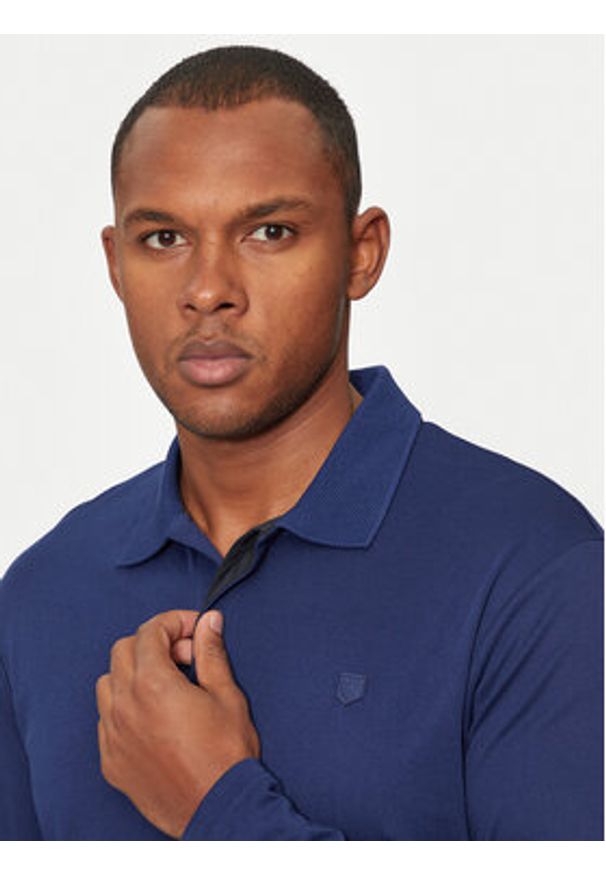 Jack & Jones - Jack&Jones Polo Crodney 12259645 Niebieski Regular Fit. Typ kołnierza: polo. Kolor: niebieski. Materiał: syntetyk