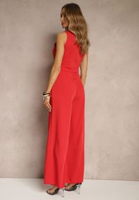Renee - Czerwony Kombinezon Bez Rękawów z Nogawkami Wide Leg Noreldi. Kolor: czerwony. Długość rękawa: bez rękawów. Styl: elegancki #3