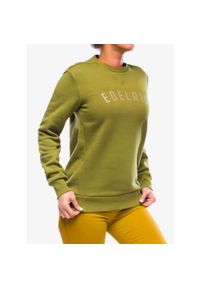 EDELRID - Bluza bawełniana damska Edelrid Spotter Crew. Kolor: zielony. Materiał: bawełna