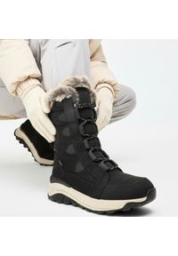 Czarne Śniegowce Rieker Ocieplane Buty Damskie. Kolor: czarny. Materiał: skóra, futro. Szerokość cholewki: normalna #1