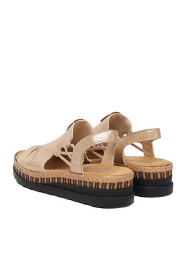 Rieker Sandały CEO-V7972-60 Złoty. Kolor: złoty. Materiał: skóra