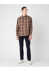 Wrangler - WRANGLER 1 PKT SHIRT MĘSKA KOSZULA W KRATE Z DŁUGIM RĘKAWEM KRATA LEAD GREY W5D61EM24. Długość rękawa: długi rękaw. Długość: długie #3