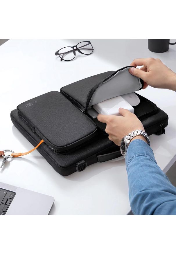 TECH-PROTECT - Torba Tech-Protect Defender Bag 13-14'' czarny. Kolor: czarny. Materiał: materiał. Styl: elegancki, casual