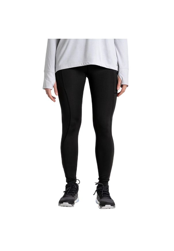 CRAGHOPPERS - Legginsy Damskie Kiwi Pro Plain. Kolor: czarny. Sport: turystyka piesza