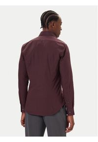 Calvin Klein Koszula Essentials LV019EU037 Bordowy Slim Fit. Kolor: czerwony. Materiał: bawełna #5