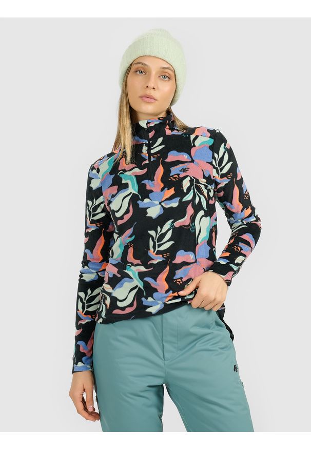 4f - 4F Bielizna termiczna polarowa (góra) damska - multikolor L. Typ kołnierza: kołnierzyk stójkowy. Kolor: wielokolorowy. Materiał: polar. Sezon: zima. Sport: turystyka piesza