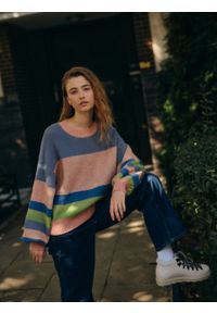 outhorn - Sweter o kroju boxy damski - kolorowy. Materiał: poliester, prążkowany, poliamid, materiał, akryl, dzianina. Wzór: kolorowy #9