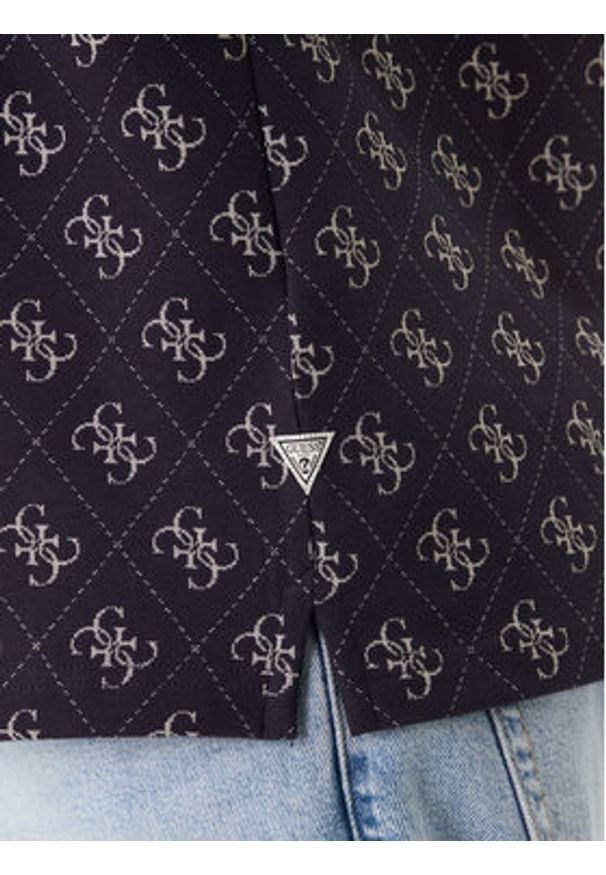 Guess Polo M6GP04 K3073 Granatowy Regular Fit. Typ kołnierza: polo. Kolor: niebieski. Materiał: syntetyk