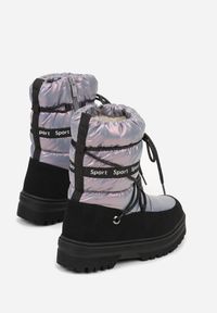 Born2be - Fioletowe Pikowane Śniegowce z Oryginalnym Wiązaniem Zetilde. Okazja: na spacer, na uczelnię, na co dzień. Kolor: fioletowy. Materiał: dresówka. Styl: elegancki, casual, sportowy #3