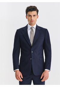 Pako Lorente - PAKO LORENTE - Wełniany granatowy garnitur męski. Kolor: niebieski. Materiał: wełna #3