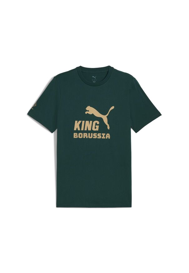 Puma - Męska koszulka Borussia Mönchengladbach KING z logo PUMA. Kolor: żółty, wielokolorowy, zielony. Sport: piłka nożna