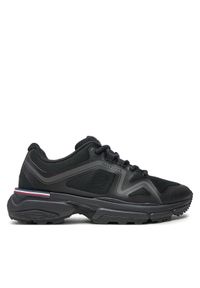 TOMMY HILFIGER - Tommy Hilfiger Sneakersy M Runner Tech Knit FM0FM05109 Czarny. Kolor: czarny. Materiał: materiał #1