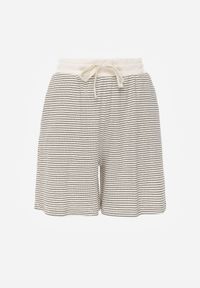 Born2be - Kremowo-Czarne Bawełniane Szorty Dresowe w Drobne Paseczki Wiązane na Sznurki Loregune. Okazja: do domu, na co dzień. Kolor: czarny. Materiał: bawełna, dresówka. Długość: krótkie. Wzór: gładki. Styl: elegancki, klasyczny, casual #8