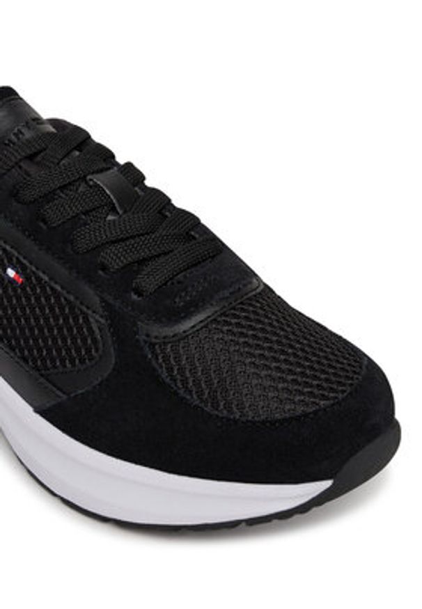 TOMMY HILFIGER - Tommy Hilfiger Sneakersy Sporty Runner FW0FW08644 Czarny. Kolor: czarny. Materiał: materiał
