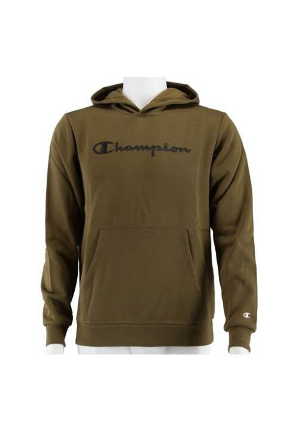 Bluza sportowa chłopięca Champion Big Logo Print. Typ kołnierza: kaptur. Kolor: zielony. Wzór: nadruk. Styl: sportowy