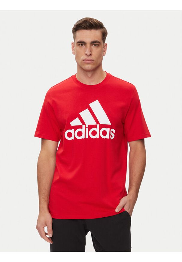 Adidas - adidas T-Shirt Essentials Single Jersey Big Logo T-Shirt IC9352 Czerwony Regular Fit. Kolor: czerwony. Materiał: bawełna