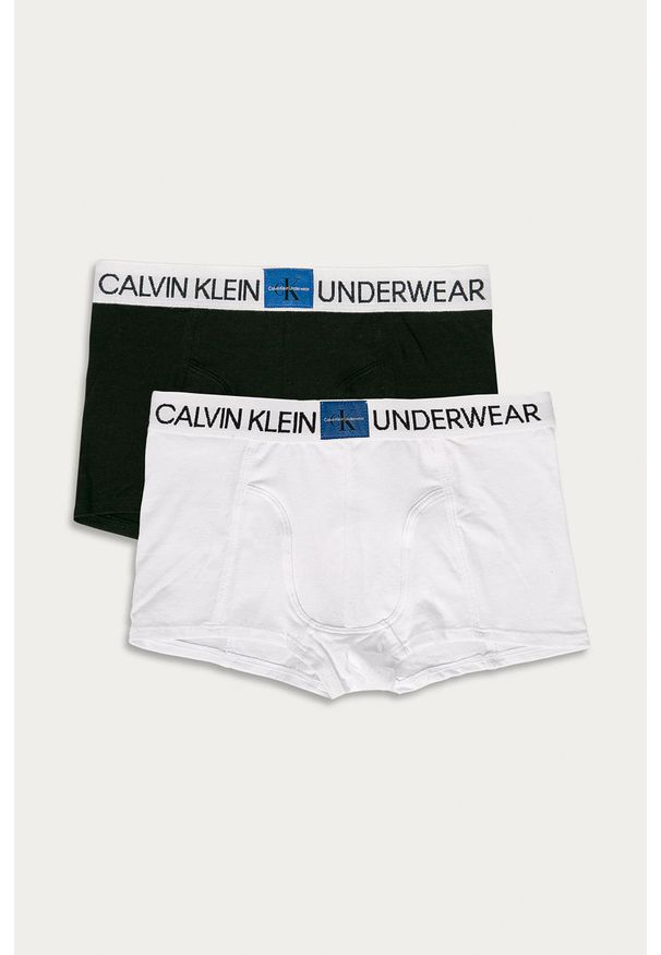 Calvin Klein Underwear - Bokserki dziecięce (2-pack). Kolor: biały. Materiał: bawełna, dzianina, elastan. Wzór: nadruk