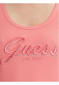 Guess Top W5YP00 KCXJ2 Różowy Regular Fit. Kolor: różowy. Materiał: syntetyk #4
