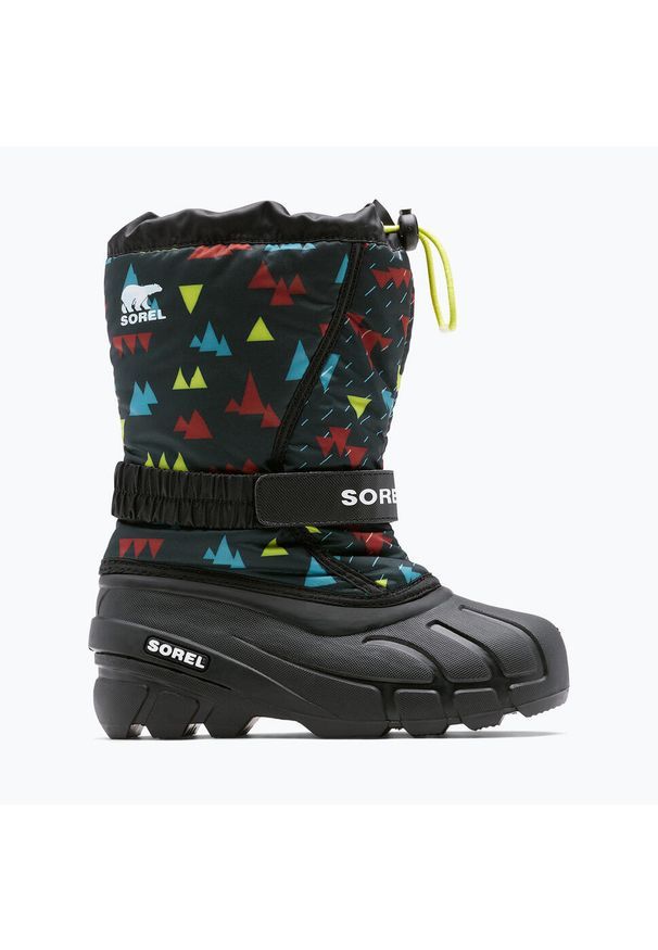 sorel - Buty trekkingowe dziecięce Sorel Flurry Print Boys. Kolor: czarny. Wzór: nadruk