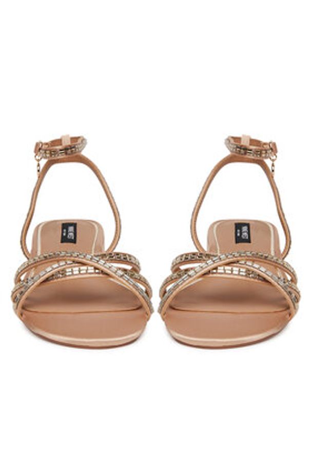 Nine West Sandały R25SS018660 Beżowy. Kolor: beżowy. Materiał: materiał, syntetyk