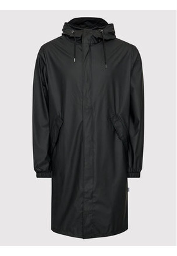 Rains Parka Unisex 18140 Czarny Regular Fit. Kolor: czarny. Materiał: syntetyk
