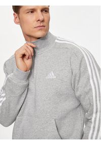 Adidas - adidas Bluza Essentials Fleece 3-Stripes IJ8905 Szary Regular Fit. Kolor: szary. Materiał: bawełna #6