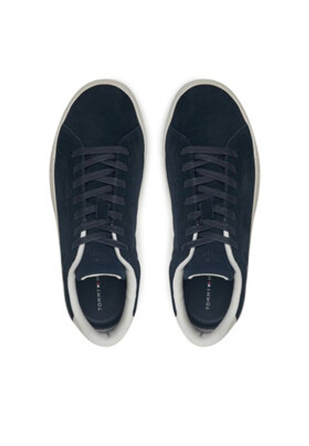 TOMMY HILFIGER - Tommy Hilfiger Sneakersy Court FM0FM05459 Granatowy. Kolor: niebieski. Materiał: skóra, zamsz