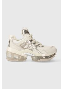 MICHAEL Michael Kors sneakersy Olympia kolor beżowy 43F3OLFS5D. Nosek buta: okrągły. Zapięcie: sznurówki. Kolor: beżowy. Materiał: guma. Obcas: na platformie #1