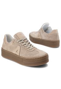 Beżowe Sneakersy Armodo Modne Obuwie Damskie. Okazja: na co dzień. Kolor: beżowy. Materiał: zamsz #7