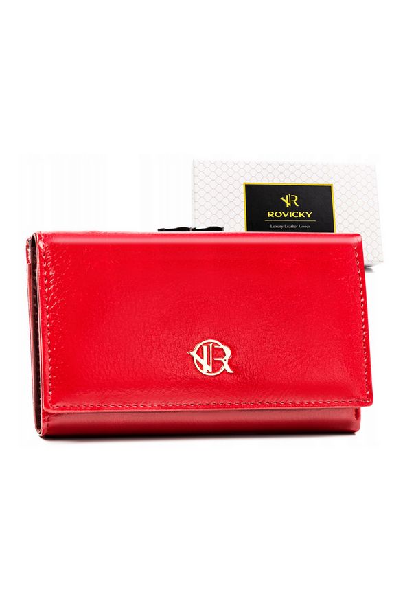 ROVICKY - Portfel damski Rovicky RPX-23-ML czerwony. Kolor: czerwony