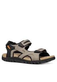 Geox Sandały Uomo Sandal Strada U8224D 000EK C5004 Beżowy. Kolor: beżowy. Materiał: skóra #5