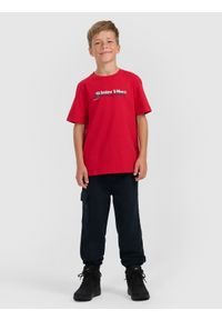 4f - 4F Spodnie dresowe joggery chłopięce - granatowe 146 (10-11 lat). Okazja: na co dzień. Kolor: niebieski. Materiał: dresówka. Sezon: lato. Styl: casual, klasyczny #1