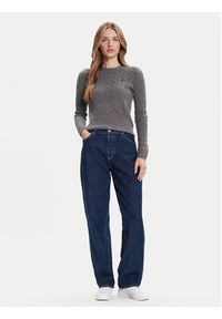 Polo Ralph Lauren Sweter 211971865501 Szary Slim Fit. Typ kołnierza: polo. Kolor: szary. Materiał: wełna