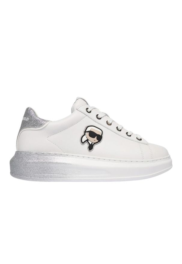 Karl Lagerfeld - KARL LAGERFELD Białe damskie sneakersy skórzane KAPRI Ombre NFT, Rozmiar 41. Kolor: biały. Materiał: skóra
