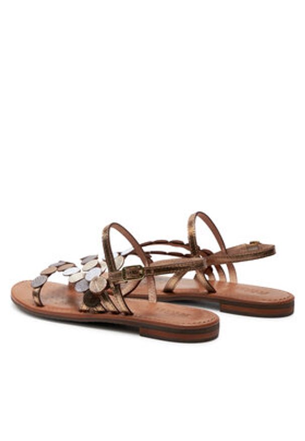 Geox Sandały D Sozy S D25LXX 0CFZ0 C6008 Brązowy. Kolor: brązowy. Materiał: skóra