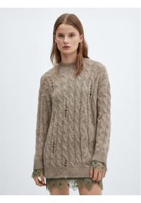 mango - Mango Sweter Home 67054063 Beżowy Relaxed Fit. Kolor: beżowy. Materiał: syntetyk #1