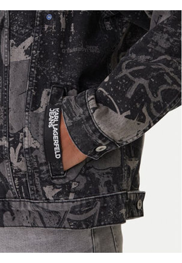 Karl Lagerfeld Jeans Kurtka jeansowa B1M14033 Szary Regular Fit. Kolor: szary. Materiał: bawełna