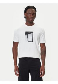 BOSS T-Shirt Te_Brokenice 50554640 Biały Regular Fit. Kolor: biały. Materiał: bawełna