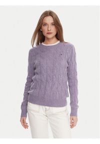 TOMMY HILFIGER - Tommy Hilfiger Sweter WW0WW43586 Fioletowy Regular Fit. Kolor: fioletowy. Materiał: wełna #1