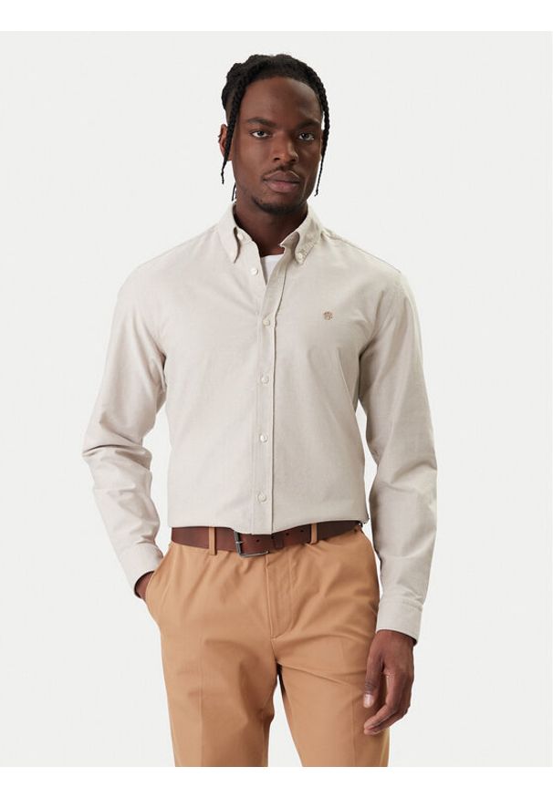 BOSS Koszula H-Liam 50555966 Beżowy Regular Fit. Kolor: beżowy. Materiał: bawełna