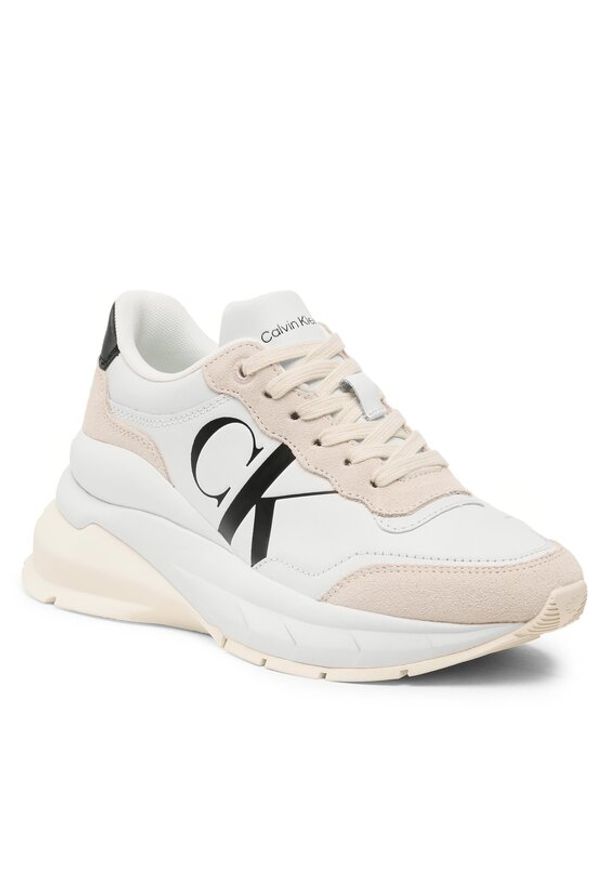 Calvin Klein Jeans Sneakersy Wedge Runner Mix Lth Wn YW0YW01099 Beżowy. Kolor: beżowy. Materiał: skóra