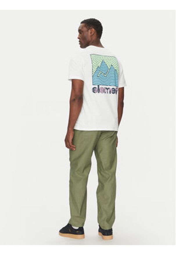 Element T-Shirt ELYZT00496 Biały Regular Fit. Kolor: biały. Materiał: bawełna