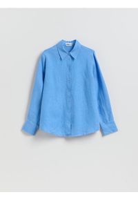 Reserved - Lniana koszula - niebieski. Kolor: niebieski. Materiał: len #1