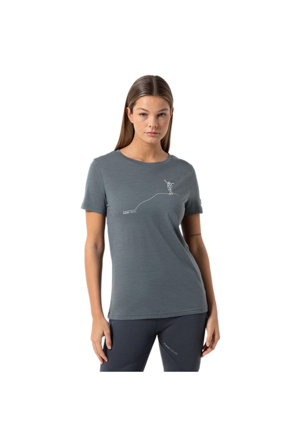 SUPER.NATURAL - Koszulka damska z merino Super.Natural Women's Berggluck Tee z krótkim rękawem. Kolor: szary. Długość rękawa: krótki rękaw. Długość: krótkie