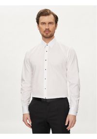Karl Lagerfeld - KARL LAGERFELD Koszula 605000 Biały Modern Fit. Typ kołnierza: dekolt w karo. Kolor: biały. Materiał: bawełna