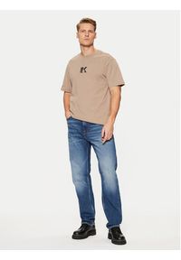 Karl Lagerfeld Jeans T-Shirt A1M17044 Brązowy Regular Fit. Kolor: brązowy. Materiał: bawełna