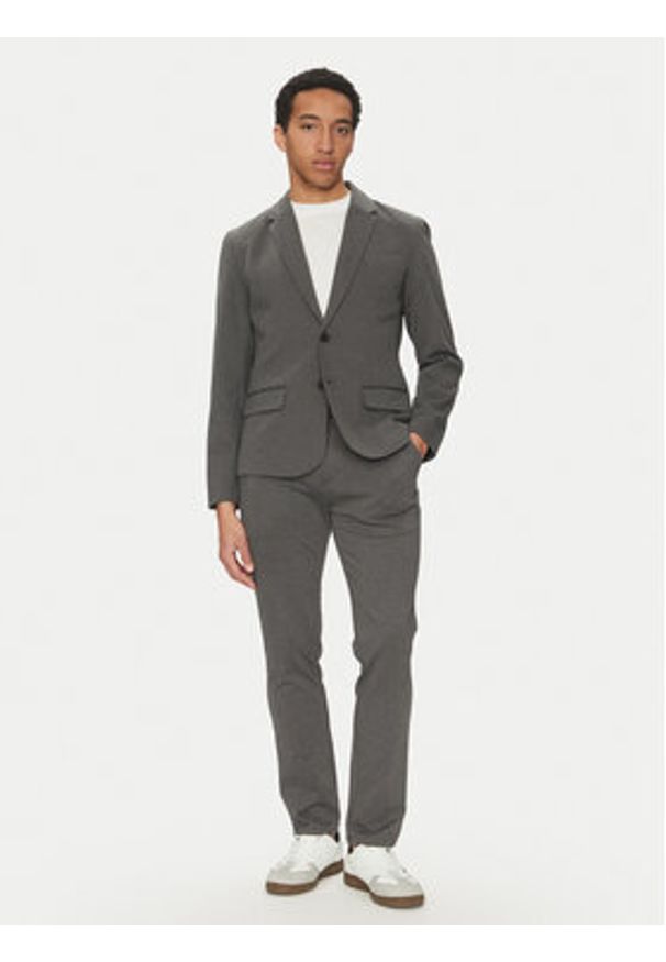 Blend Marynarka 20716657 Szary Regular Fit. Kolor: szary. Materiał: syntetyk