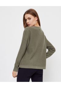 HEMISPHERE - Kaszmirowy sweter z wiązaniem. Kolor: zielony. Materiał: kaszmir. Długość rękawa: długi rękaw. Długość: długie. Sezon: zima, jesień. Styl: klasyczny
